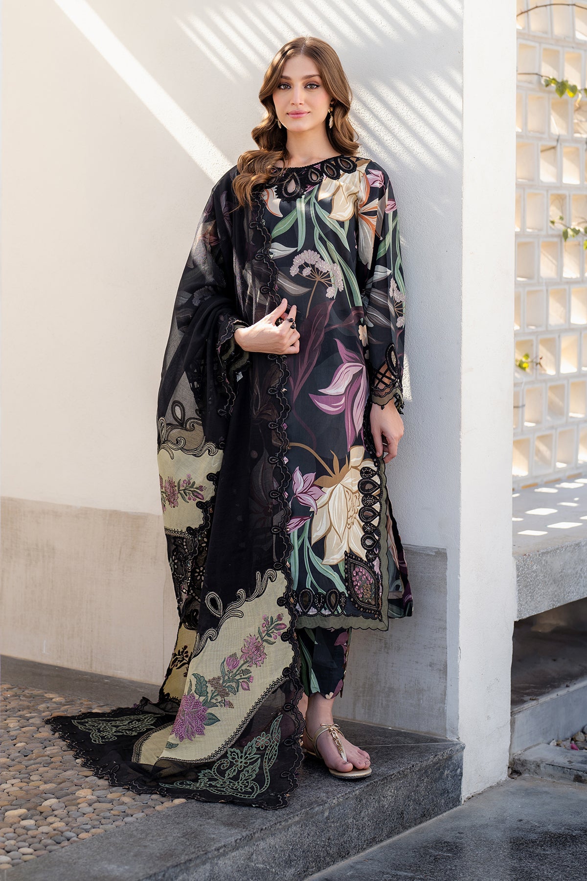 3PC BAROQUE DIGITAL PRINT BANA DORA LAWN LUXURIOUS COLLECTION (BQ00D8)