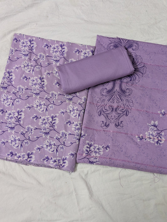 3PC MARINA PRINTED SUIT WINTER COLLECTION (LAVENDER UNIQUE COLOR)