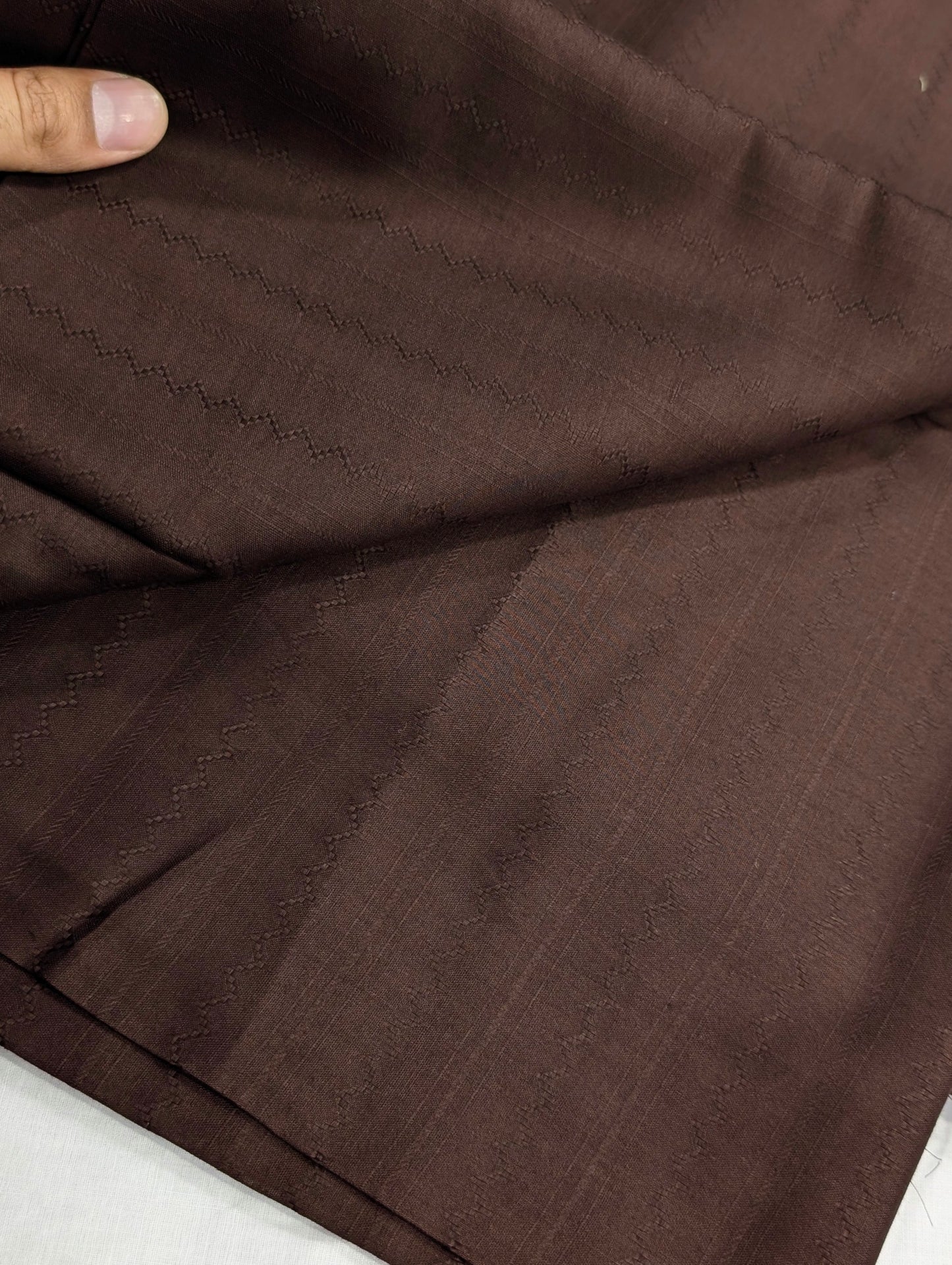 2PC SELF JAQUARD LAWN PREMIUM QUALITY SUMMER COLLECTION (CHOCOLATE BROWN)