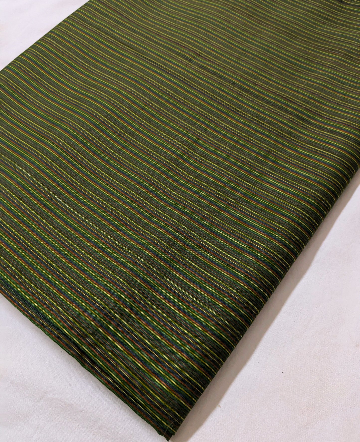 HANDMADE WOVEN ZARI RANGOLI COTTON 2PC (RN00XYZ)MUD GREEN