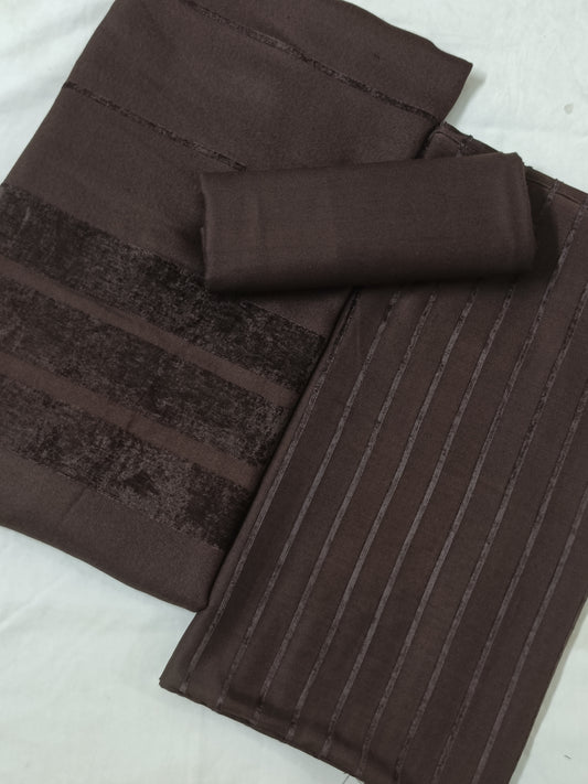 RESTOCK ALERT 3PC ALPINE VELVET MARINA WINTER MOST DEMANDING COLLECTION (CHOCOLATE BROWN) FOR CASTUMAR DEMAND
