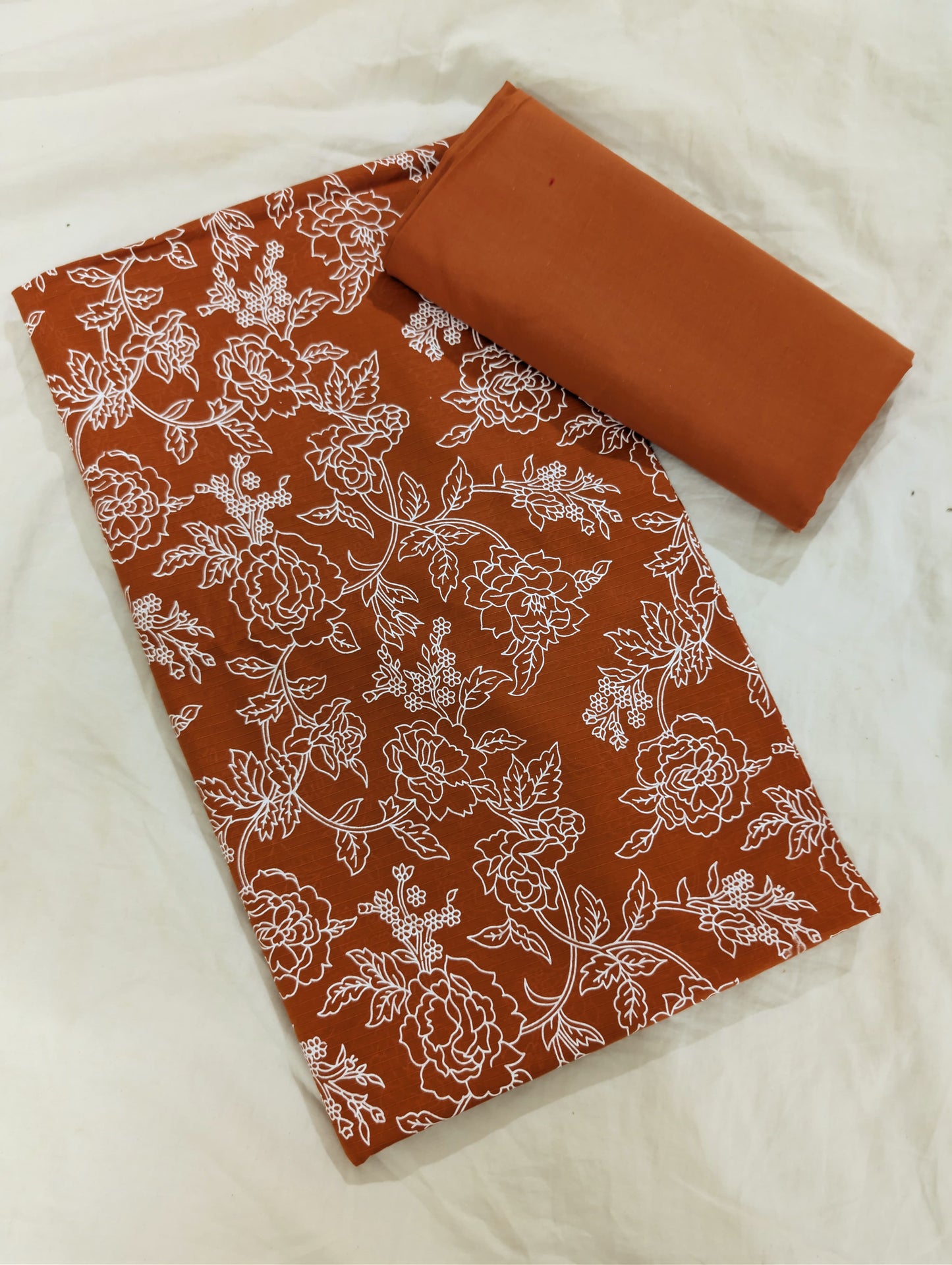 2PC MONO CHROME LAWN PRINT UNIQUE ARTICLE IN SUMMER COLLECTION 2026 ( COSMIC ORANGE)
