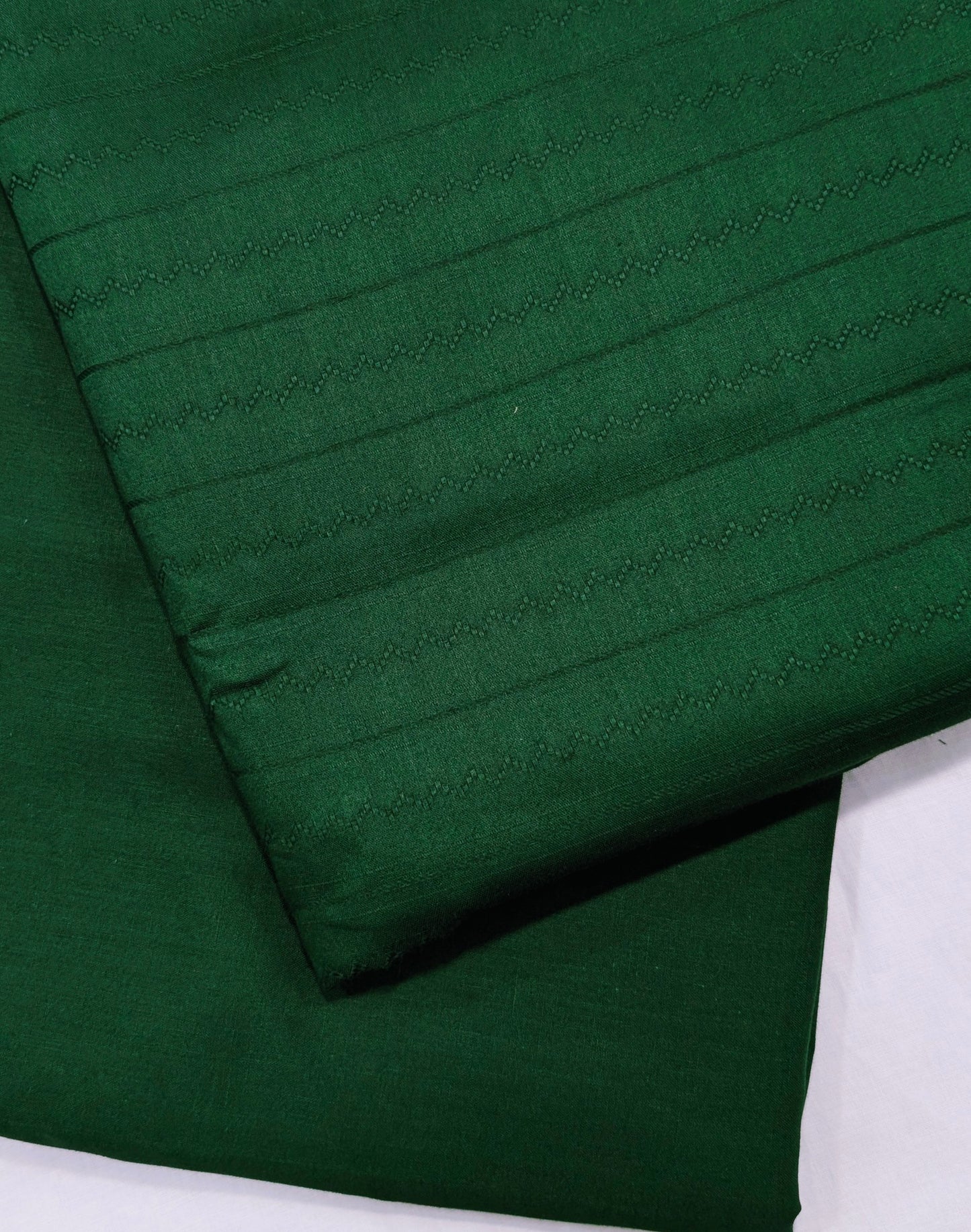 2PC SELF JAQUARD LAWN PREMIUM QUALITY SUMMER COLLECTION (BOTTLE GREEN)