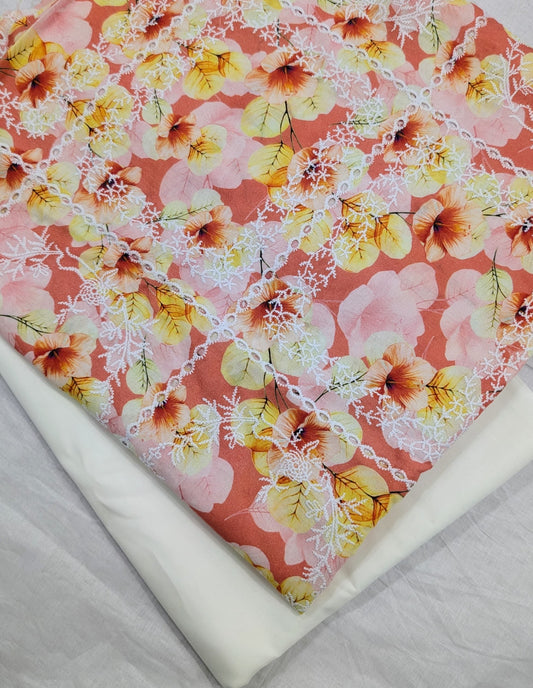 2PC PRINTED EMBROIDERY LAWN HIGH QUALITY SUMMER COLLECTION (RB00010)