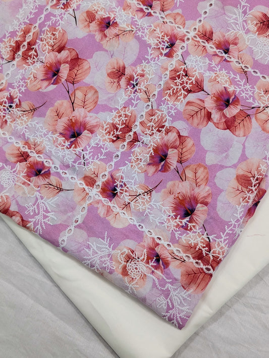 2PC PRINTED EMBROIDERY LAWN HIGH QUALITY SUMMER COLLECTION (RB0008)