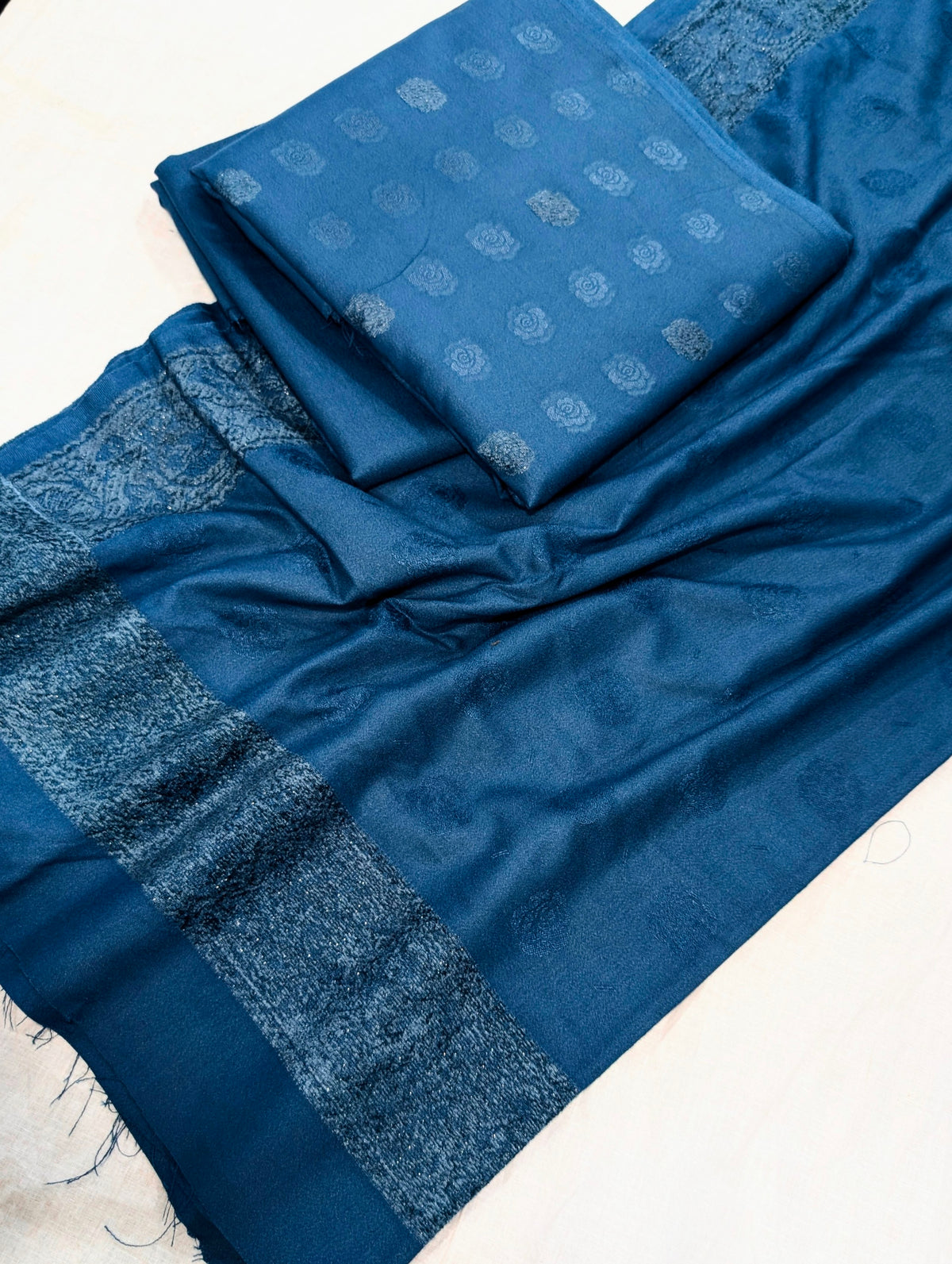 3PC KANI VELVET MARINA LUXURIOUS WINTER COLLECTION (TEAL BLUE)