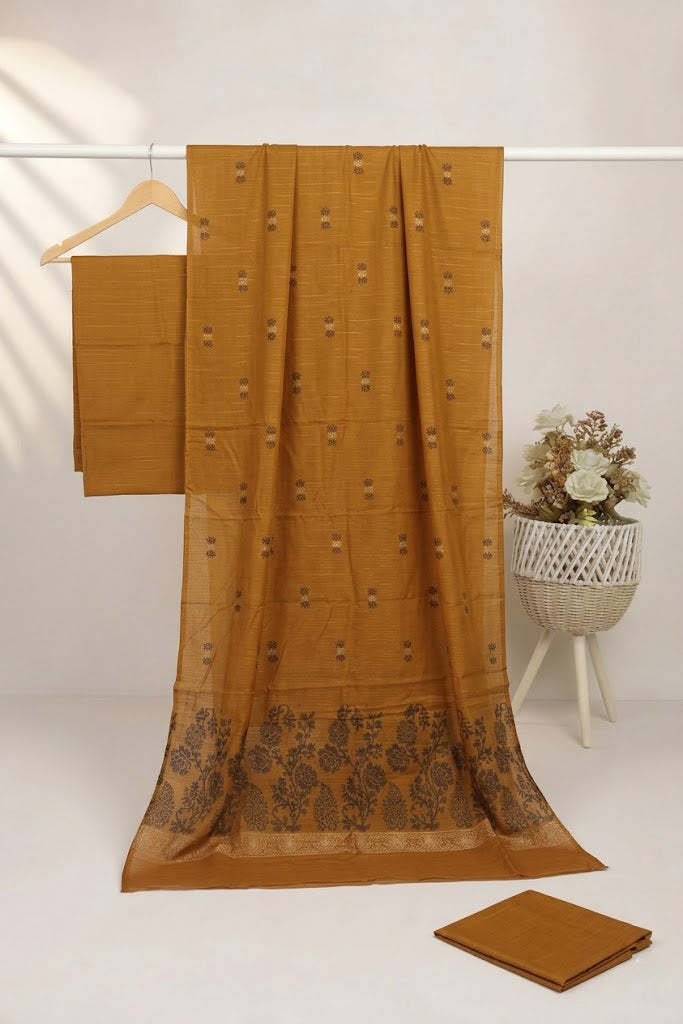 3PC BANA DORYA LAWN WITH NEW BANARSI PREMIUM QUALITY LAWN DUPATA (BND000DMS) DARK MASTRD