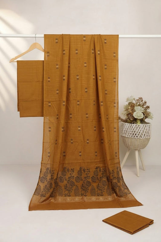 3PC BANA DORYA LAWN WITH NEW BANARSI PREMIUM QUALITY LAWN DUPATA (BND000DMS) DARK MASTRD