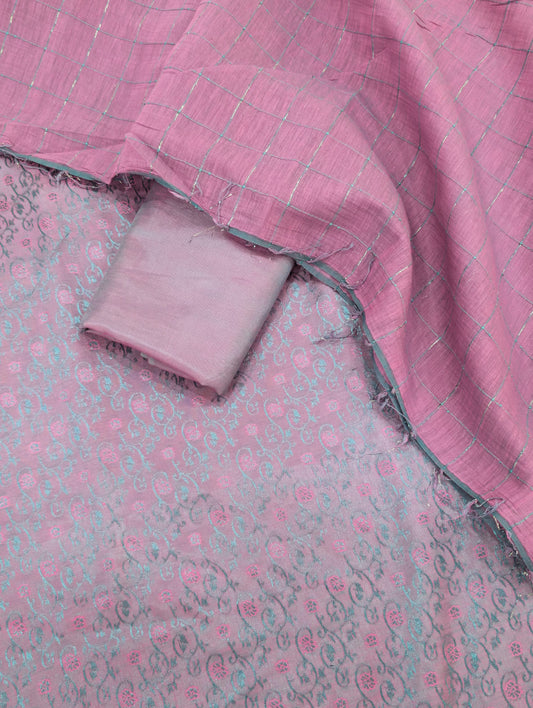 3PC SILK JAQUARD BANARSI LUXURY COLLECTION 2026(TEA PINK)