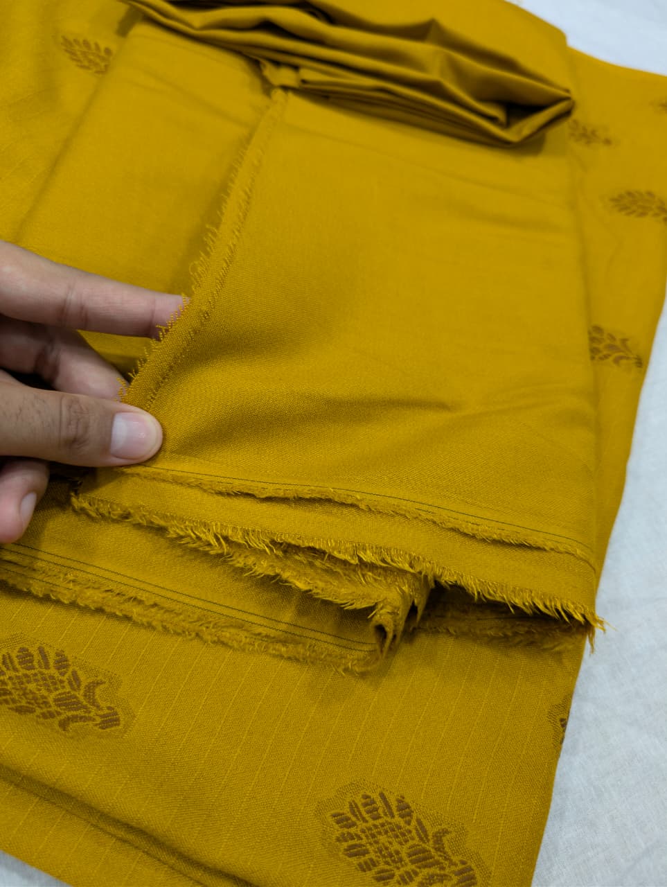 3PC MARINA MOTIF BROSHA VERY PREMIUM & MOST DEMANDING WINTER COLLECTION (YELLOW MASTRD)