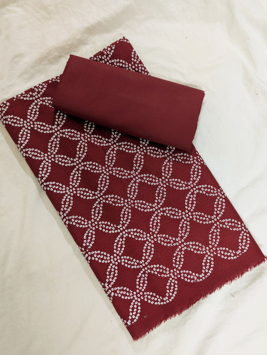 2PC MONO CHROME LAWN PRINT UNIQUE ARTICLE IN SUMMER COLLECTION 2026 ( MAHROON)