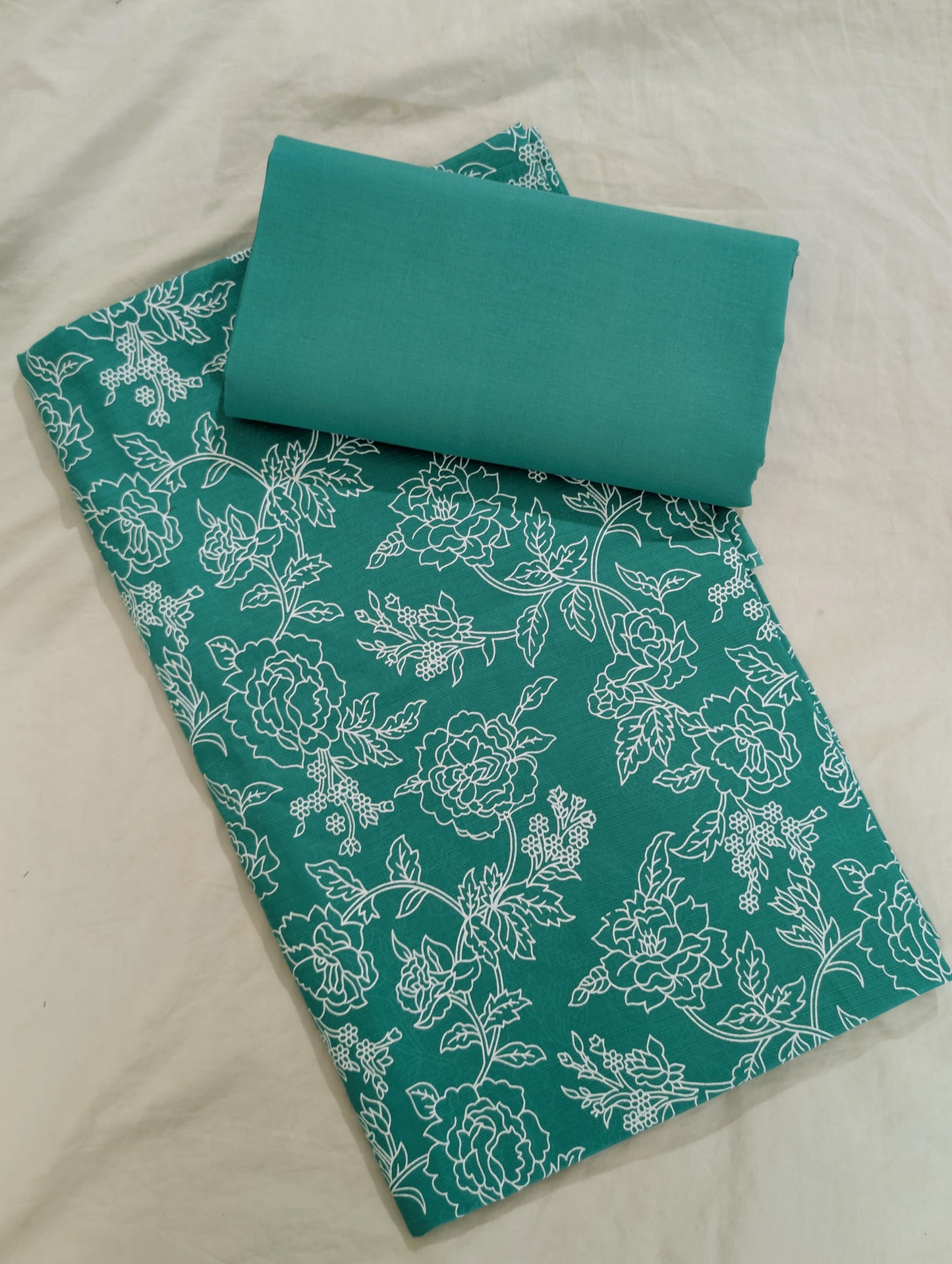 2Pc MONO CHROME LAWN PRINT UNIQUE ARTICLE IN SUMMER COLLECTION 2026 ( SEA GREEN)