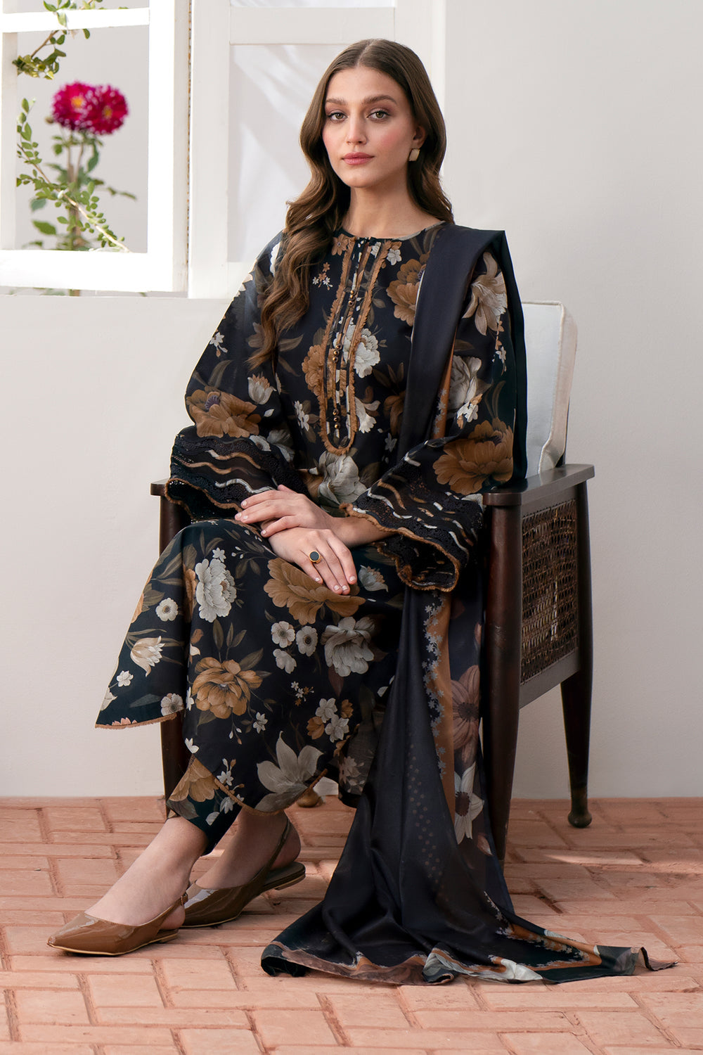 3PC BAROQUE DIGITAL PRINT BANA DORA LAWN LUXURIOUS COLLECTION (BQ00D2)